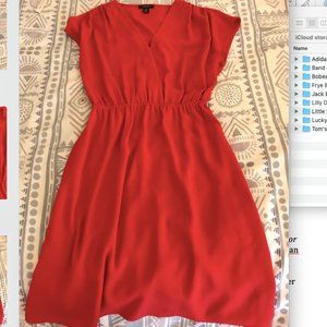 *NEVER WORN* Halogen Red Faux Wrap Dress (XXSP)